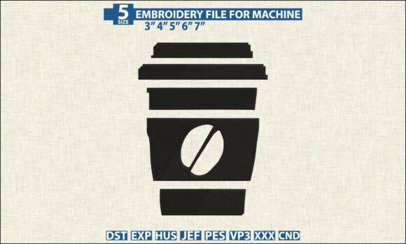Coffee Cup Embroidery Design DST PES Review for Craft Fair Sellers