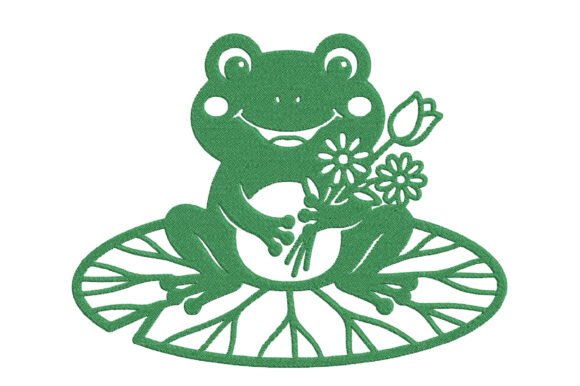 Frog with Flower Bouquet Embroidery Review