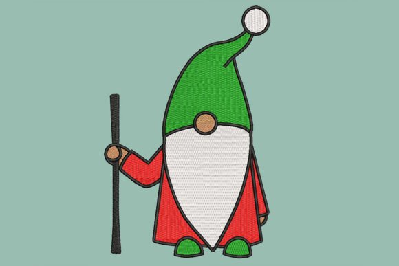 Gnome Walking Stick Embroidery Design