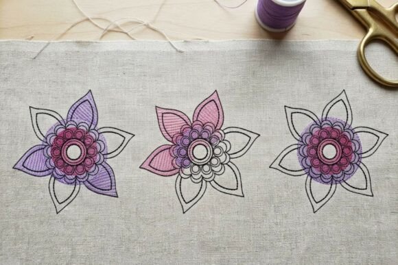 Mandala Flower Embroidery Design Set