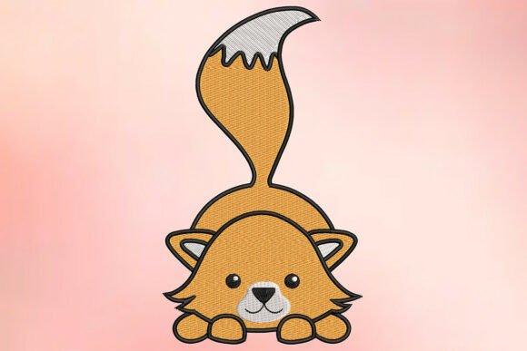 Peekaboo Fox Embroidery Design